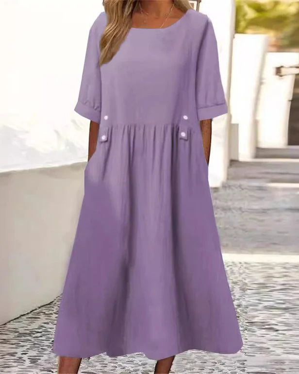 Morgane™| Alyssa Robe en coton et lin