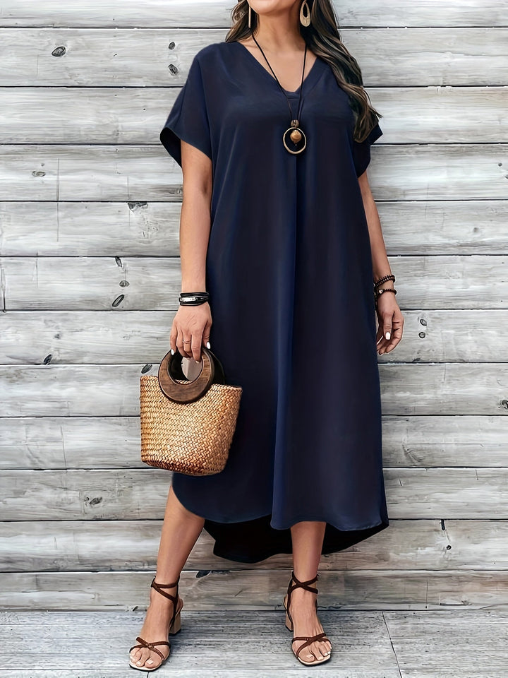 Morgane™| Hailey Robe col en V taille plus