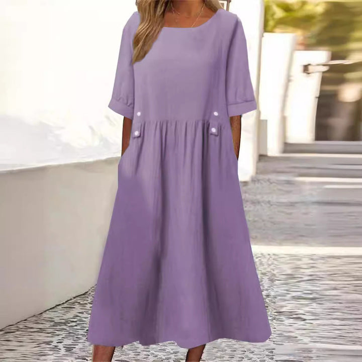 Morgane™| Alyssa Robe en coton et lin