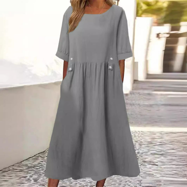 Morgane™| Alyssa Robe en coton et lin