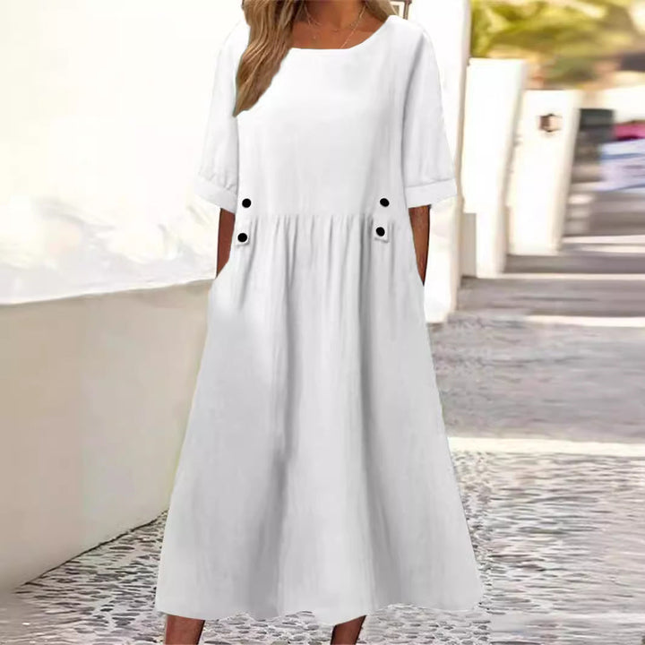Morgane™| Alyssa Robe en coton et lin